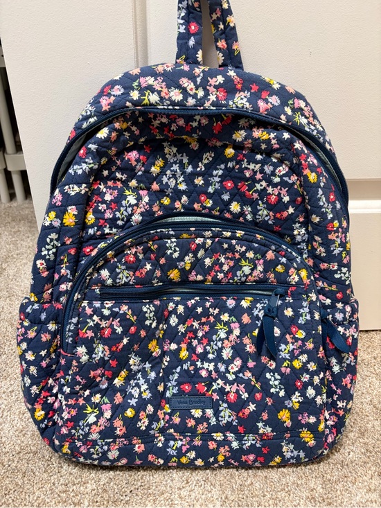 Vera Bradley Handbags - Vera Bradley Navy Quilted Floral Backpack Panel